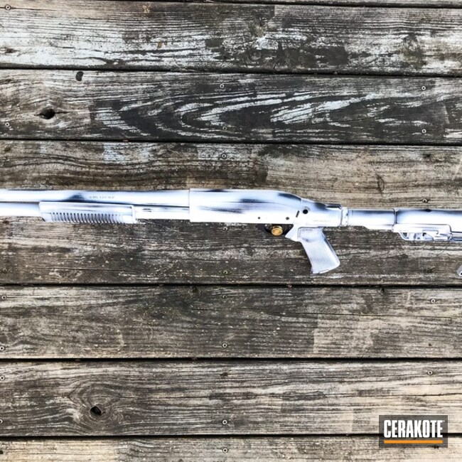 Cerakoted Remington 870 Shotgun Done In A Distressed Cerakote Finish
