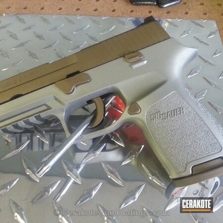 Powder Coating: Sig Sauer,Handguns,Burnt Bronze H-148,Titanium H-170