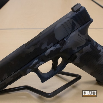 Cerakoted Glock Handgun Coated In A Punisher Skull Camo
