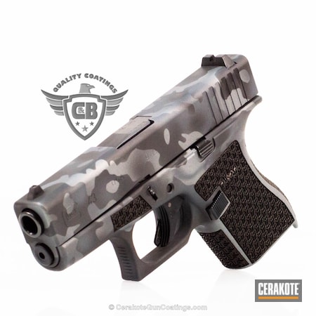 Powder Coating: Glock 43,Graphite Black H-146,Glock,Urban Camo,Urban Multicam,Pistol,BATTLESHIP GREY H-213,Laser Stippled