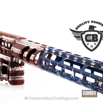 Cerakoted Lead Star Arms Upper, Lower And Handguard Coated In An American Flag Finish