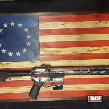 Cerakoted Tactical Rifle Done In An American Flag Finish