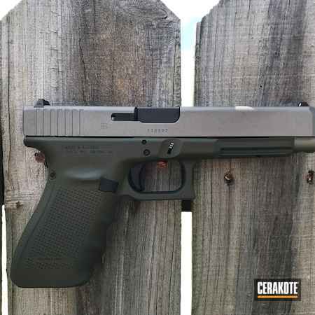 Powder Coating: Glock,Two Tone,Glock 41,Pistol,O.D. Green H-236,Stainless H-152