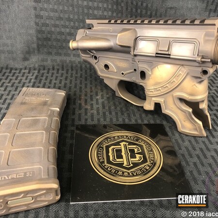 Powder Coating: Graphite Black H-146,Distressed,Spike's Tactical,Spartan,Tactical Rifle,Burnt Bronze H-148