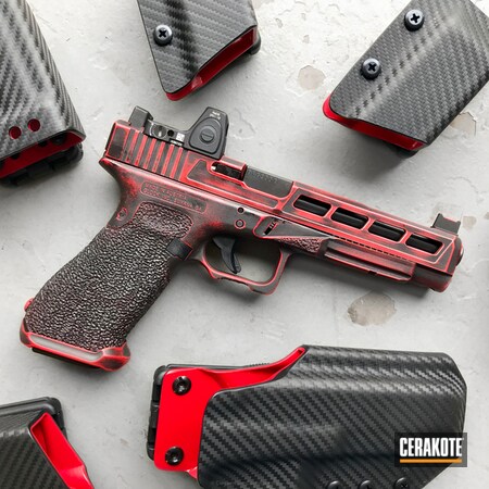 Powder Coating: RMR Optic,Graphite Black H-146,Glock,Custom Milling,Distressed,Pistol,G34,USMC Red H-167,Glock 34,Stippled