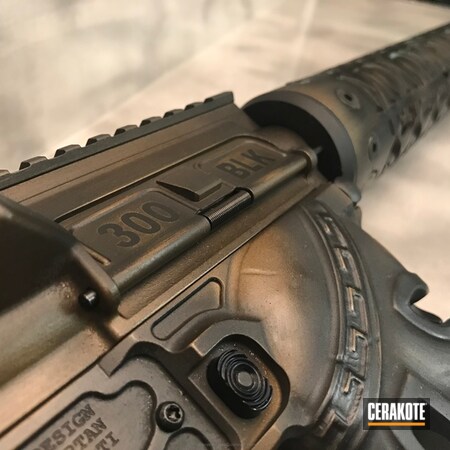 Powder Coating: Graphite Black H-146,Distressed,AR Rifle,Spartan,Tactical Rifle,AR-15,.300 Blackout,Burnt Bronze H-148