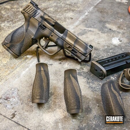 Powder Coating: Smith & Wesson,Pistol,Armor Black H-190,Burnt Bronze H-148,Titanium H-170