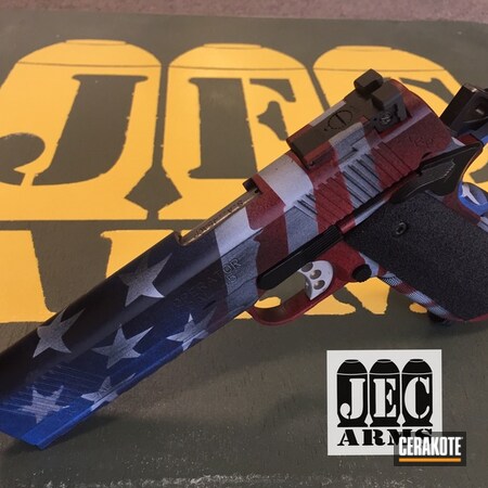 Powder Coating: Snow White H-136,NRA Blue H-171,1911,Springfield Armory,American Flag,FIREHOUSE RED H-216,Battleworn
