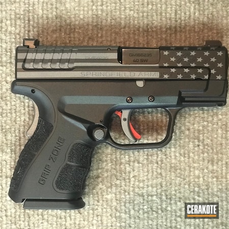 Powder Coating: Graphite Black H-146,Pistol,Springfield XD,Springfield Armory,US Flag,American Flag,Tactical Grey H-227