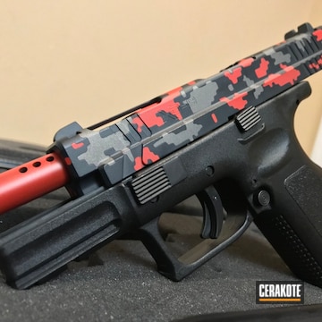 Cerakoted Cerakote Red Digital Camo Finish Featured On This Springfield Xd Handgun
