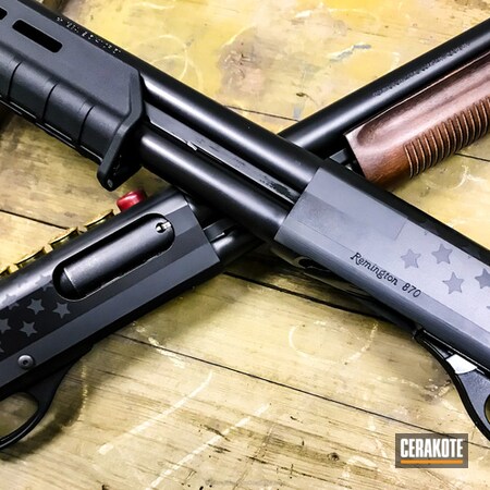 Powder Coating: Graphite Black H-146,Shotgun,Remington 870,Remington,American Flag