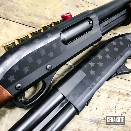 Powder Coating: Graphite Black H-146,Shotgun,Remington 870,Remington,American Flag