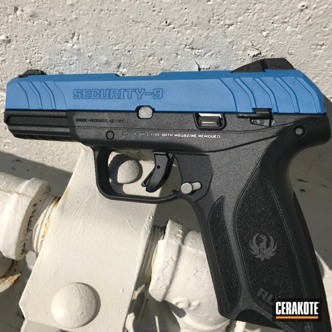 Cerakoted Ruger Security 9 Handgun Coated In H-220 Ridgeway Blue