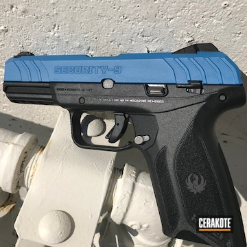 Cerakoted Ruger Security 9 Handgun Coated In H-220 Ridgeway Blue