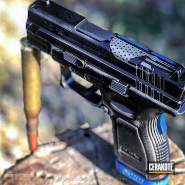 Cerakoted Springfield Xd Handgun Coated In A Thin Blue Line Cerakote Finish