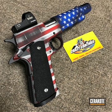 Cerakoted American Flag Coated Handgun