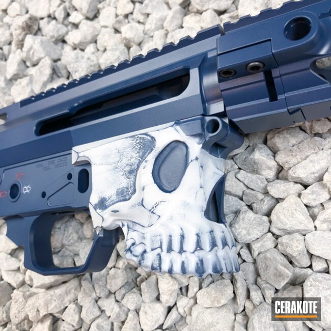 Cerakoted Spike's Tactical The Jack Cerakoted In Usmc Red And Kel-tec Navy Blue