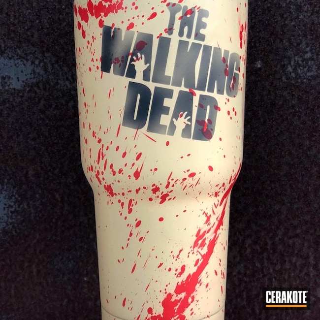 Cerakoted Custom Tumbler Cup Done In A Walking Dead Themed Cerakote Finish
