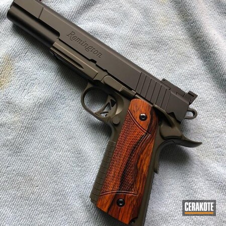 Powder Coating: 1911,Pistol,Armor Black H-190,Remington,MAGPUL® O.D. GREEN H-232