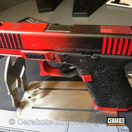Powder Coating: Glock,Contrast,Pistol,Armor Black H-190,Glock 19,Serrations,Custom