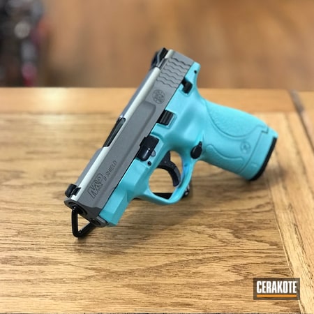 Powder Coating: Smith & Wesson M&P,Smith & Wesson,Two Tone,Pistol,A Twist on Tiffany,Satin Mag H-147,Robin's Egg Blue H-175