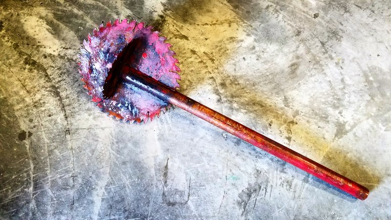 Saw Blade Weapon Props with Cerakote Blood Splatter and Rust Effects by ...