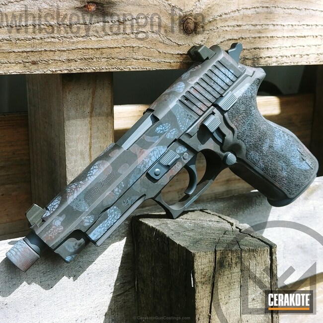 Cerakoted Sig Sauer P227 Handgun Done In A Custom Cerakote Finish