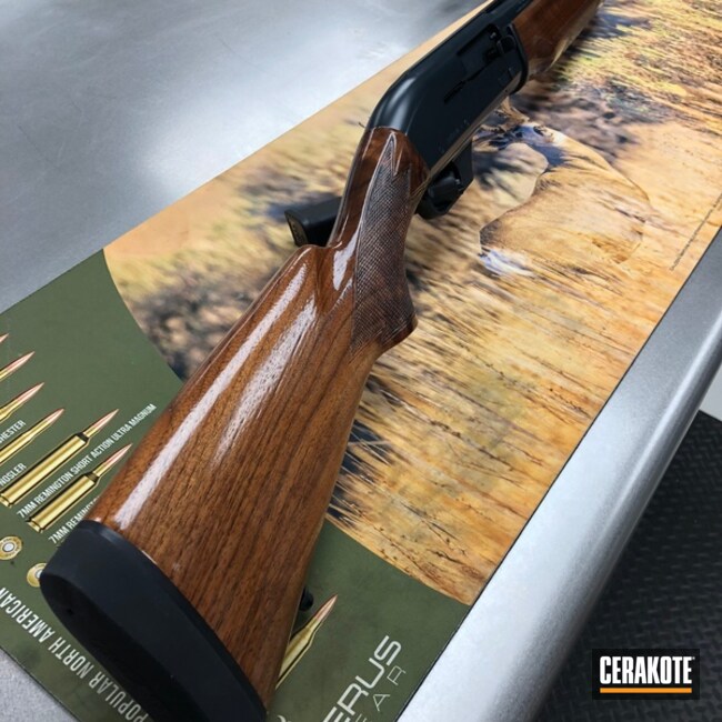 Cerakoted Ithaca Mag-10 Coated In E-110 Midnight