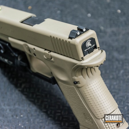 Powder Coating: Glock,DESERT SAND H-199,Pistol,Custom Mix,Glock 25,MAGPUL® FLAT DARK EARTH H-267