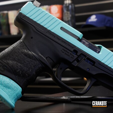 Powder Coating: Slide,Handguns,Pistol,Walther,EDC,Walther PPQ,Robin's Egg Blue H-175,Solid Tone