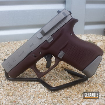 Cerakoted Glock 43 Handgun Done In A Custom Mixed Two Tone Finish
