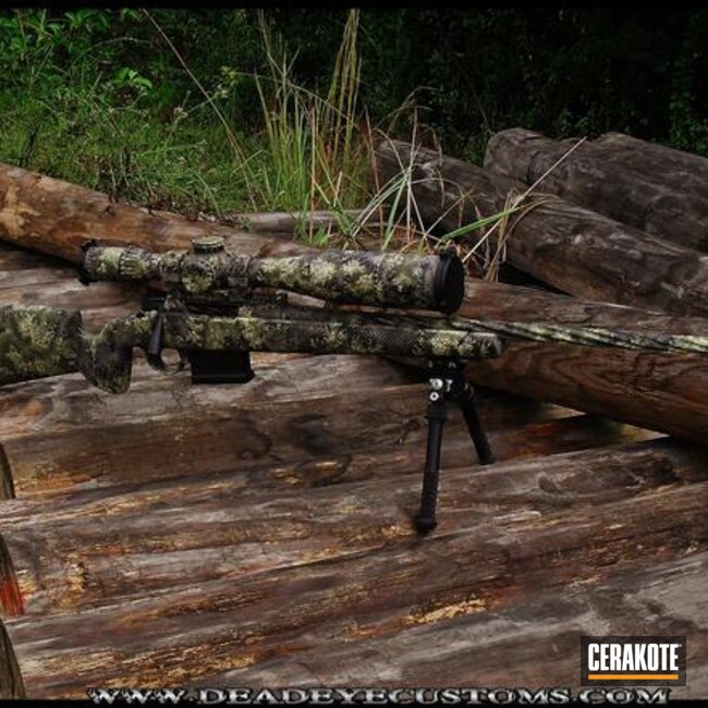 Cerakoted Bolt Action Rifle In A Cerakote Organic Camouflage