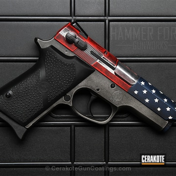 Cerakoted American Flag Themed Cerakote Finish On This Smith & Wesson Handgun