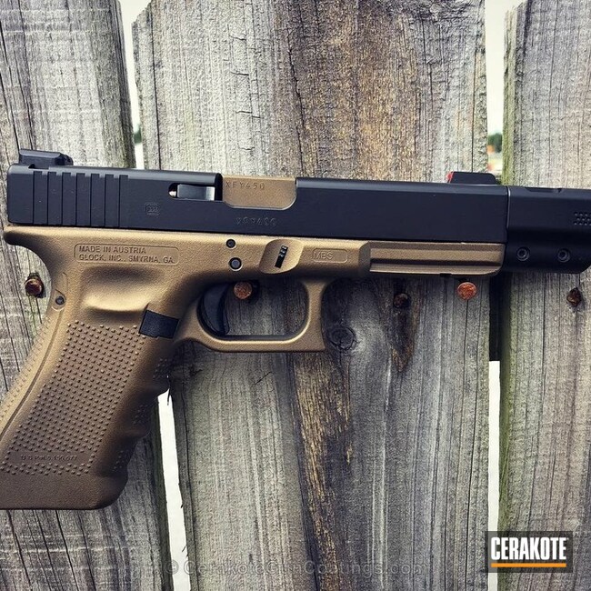 Glock Handgun in Burnt Bronze and Graphite Black by WEB USER | Cerakote