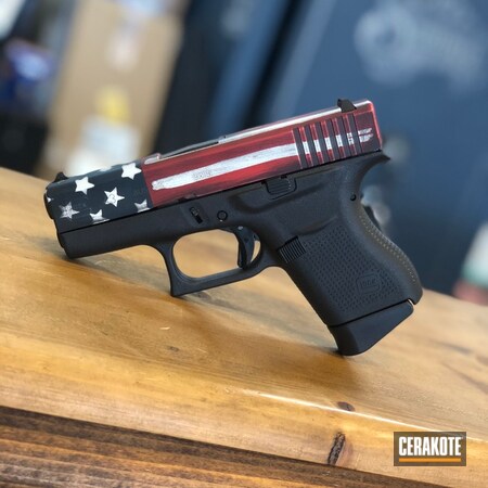 Powder Coating: Glock 43,KEL-TEC® NAVY BLUE H-127,Graphite Black H-146,Glock,Pistol,Stormtrooper White H-297,American Flag,FIREHOUSE RED H-216