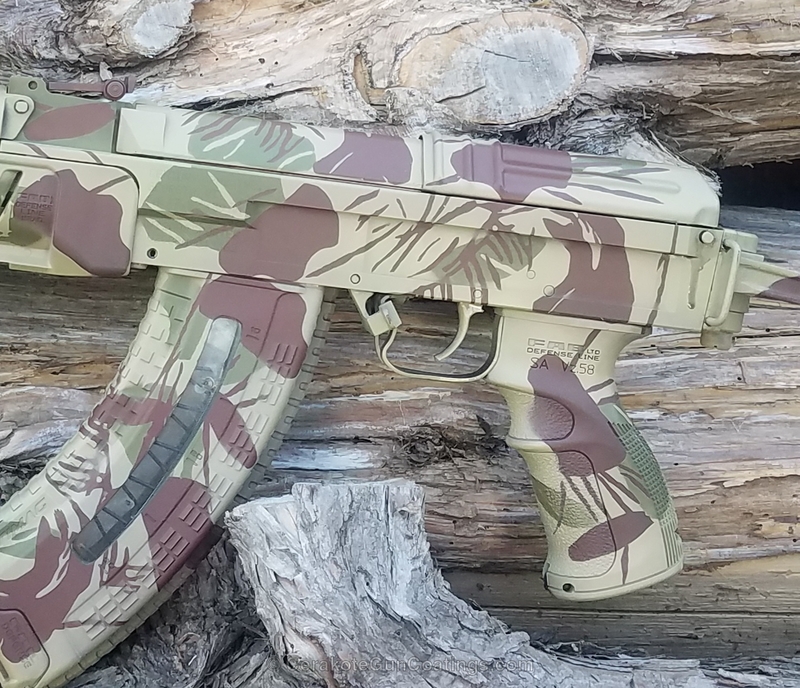 AK Rifle in a Rhodesian Brush Camo by MICHAEL PRIEST | Cerakote