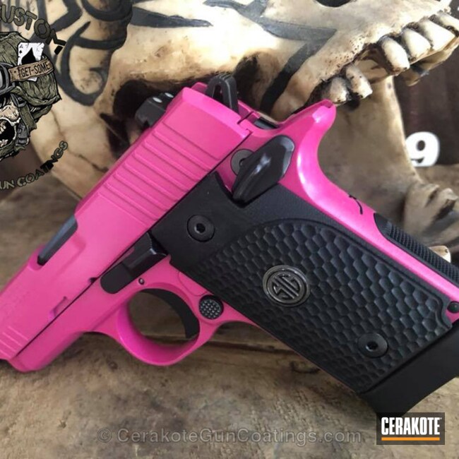 Sig Sauer P338 Handgun coated in Sig Pink and Graphite Black by WEB ...