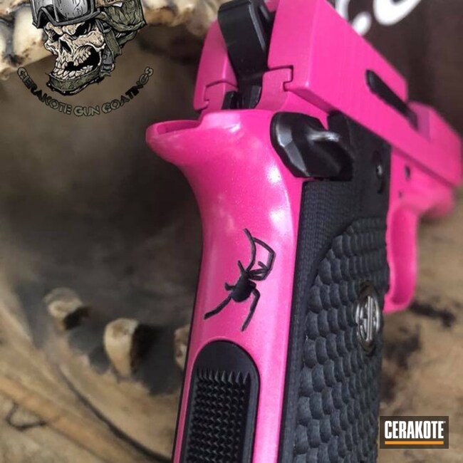 Sig Sauer P338 Handgun coated in Sig Pink and Graphite Black by WEB ...