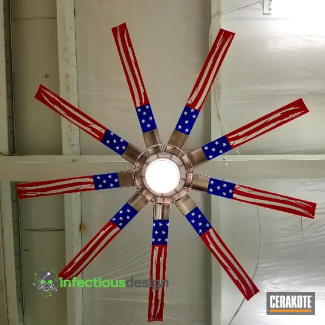 Cerakoted Custom Ceiling Fan Cerakoted In An American Flag Theme
