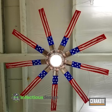 Cerakoted Custom Ceiling Fan Cerakoted In An American Flag Theme
