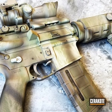 Cerakoted Tactical Rifle In A Custom Cerakote Camo Finish