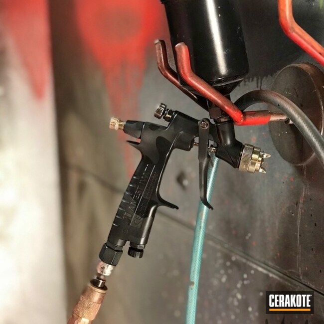 Cerakoted Iwata Spray Gun In A Custom Mad Land Camo Finish