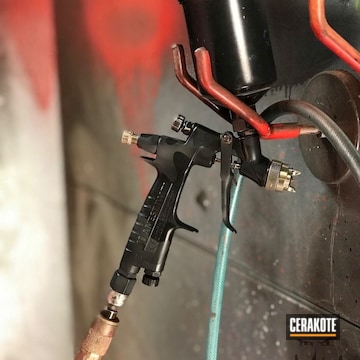 Cerakoted Iwata Spray Gun In A Custom Mad Land Camo Finish