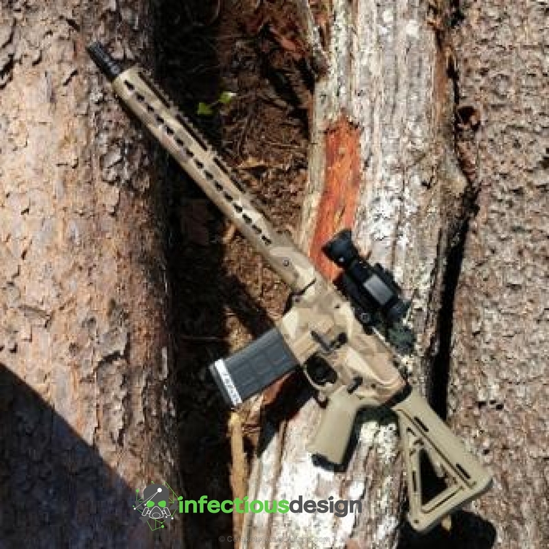 Tactical Rifle done in a Cerakote Splinter Camo Finish by MATT | Cerakote