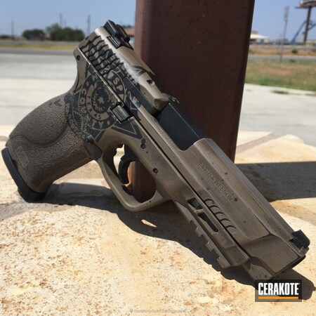 Powder Coating: Graphite Black H-146,Smith & Wesson,Pistol,Police Badge,Battleworn,Coyote Tan H-235