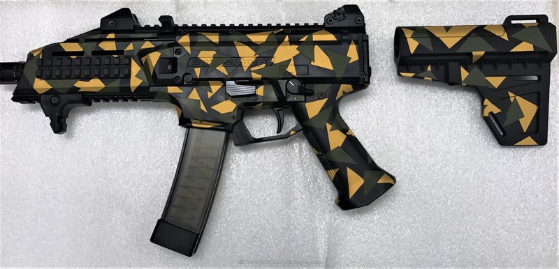 Cerakote Splinter Camo on this CZ Scorpion Evo by Web User | Cerakote