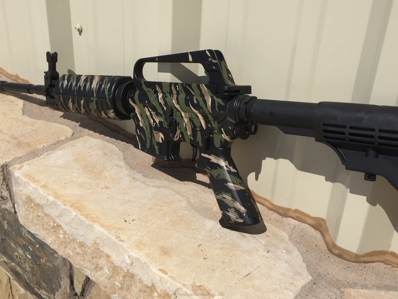Tiger Stripe Jungle Camo featured on this AR-15 by WEB USER | Cerakote