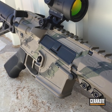 Cerakoted Tactical Rifle In A Cerakote Freehand Camo