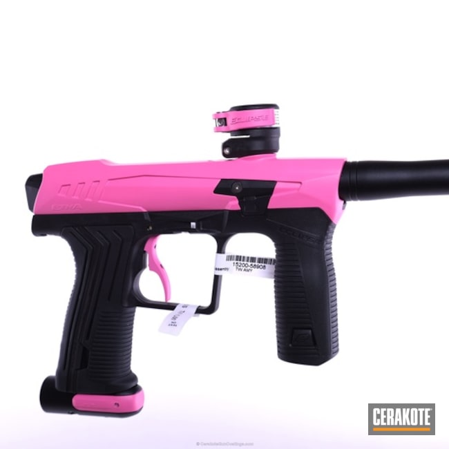 Cerakoted Paintball Gun Coated In H-141 Prison Pink
