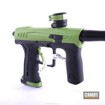 Cerakoted Paintball Gun In H-168 Zombie Green